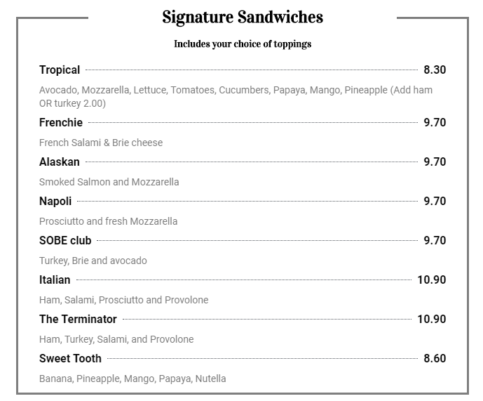 La Sandwicherie Restaurant