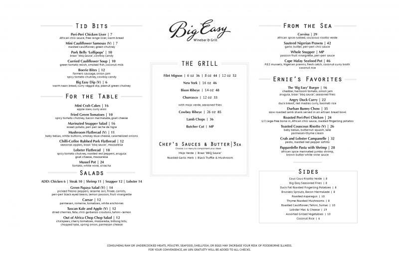Big Easy Wine Bar and Grill Restaurant